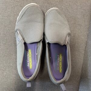 Skechers Gray Air Cooled Memory Foam Slip-On Sneakers